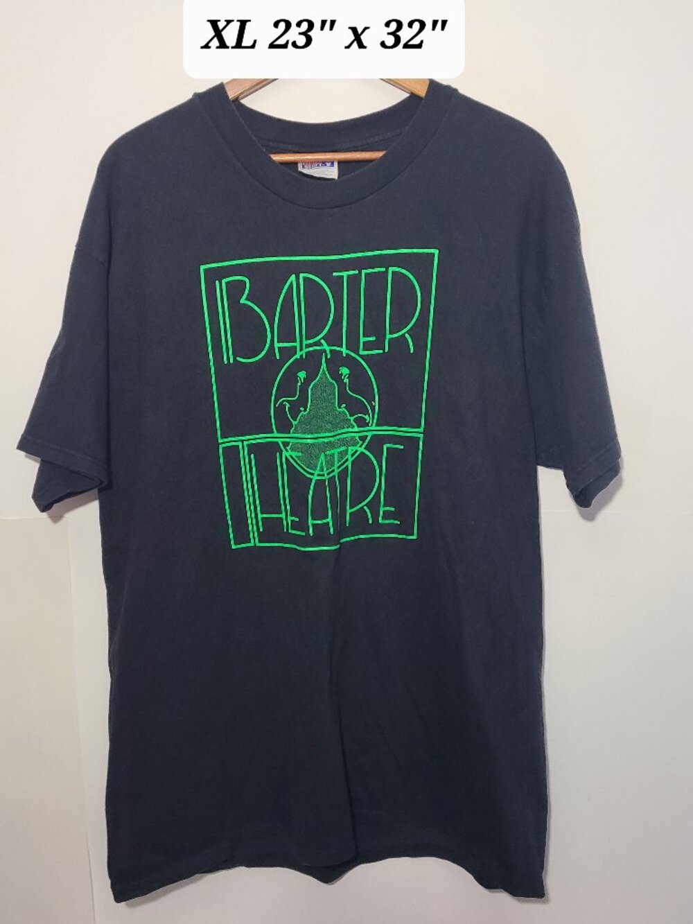 Vintage 90s Barter Theatre Black Faded XL T-Shirt Abingdon VA Historical